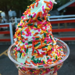 Gluten-free soft serve with sprinkles from Stew Leonard's